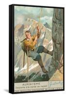 Rappel Rock Climbing-null-Framed Stretched Canvas