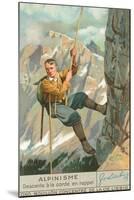 Rappel Rock Climbing-null-Mounted Art Print