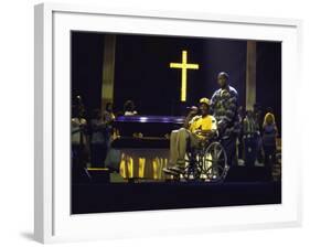 Rapper Snoop Doggy Dogg Performing in a Wheel Chair on Stage at Radio City Music Hall-null-Framed Premium Photographic Print