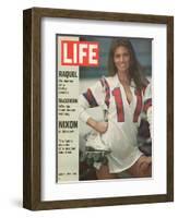 Raquel Welch in Roller Derby Uniform, June 2, 1972-Bill Eppridge-Framed Photographic Print