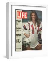 Raquel Welch in Roller Derby Uniform, June 2, 1972-Bill Eppridge-Framed Photographic Print