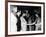 Raquel Welch Meets Queen Elizabeth in 1966 with Woody Allen and Ursula Andress-null-Framed Photographic Print