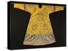 Rare Imperial Embroidered Yellow Silk Twelve Symbol Dragon Robe, Ji Fu, Qianlong Period (1735-1796)-null-Stretched Canvas