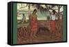 Raro Te Ouiri-Paul Gauguin-Framed Stretched Canvas