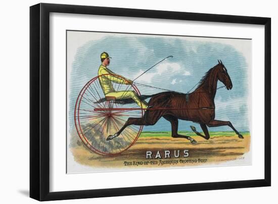 Rarus Brand Cigar Box Label, Horse Racing-Lantern Press-Framed Art Print