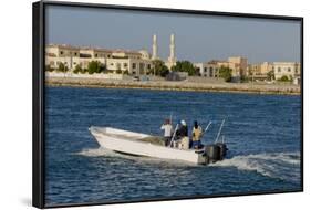 Ras Al Khaimah Fishing Boat Leaves Harbour-Charles Bowman-Framed Photographic Print