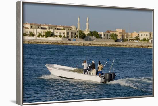 Ras Al Khaimah Fishing Boat Leaves Harbour-Charles Bowman-Framed Photographic Print