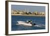 Ras Al Khaimah Fishing Boat Leaves Harbour-Charles Bowman-Framed Photographic Print