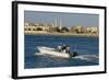 Ras Al Khaimah Fishing Boat Leaves Harbour-Charles Bowman-Framed Photographic Print