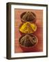 Ras El Hanout, Madras Curry Powder, Garam Masala in Small Bowls-Eising Studio - Food Photo and Video-Framed Photographic Print