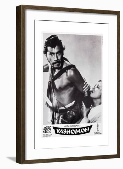 Rashomon, Swiss Poster Art, from Left: Toshiro Mifune, Machiko Kyo, 1950-null-Framed Giclee Print