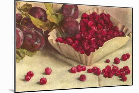 Raspberries and Plums-null-Mounted Art Print