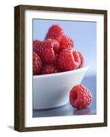 Raspberries in a Small Bowl-Franck Bichon-Framed Photographic Print