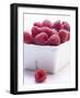 Raspberries in Cardboard Punnet-Claudia Timmann-Framed Photographic Print