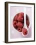 Raspberries in Small Bowl with Spoon-null-Framed Photographic Print