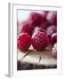 Raspberries on a Wooden Surface-Martina Schindler-Framed Photographic Print