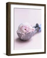 Raspberry Ice Cream in an Ice Cream Scoop-Sam Stowell-Framed Photographic Print