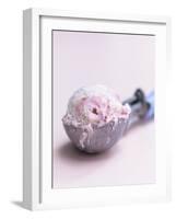 Raspberry Ice Cream in an Ice Cream Scoop-Sam Stowell-Framed Photographic Print