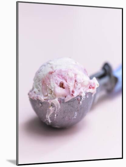 Raspberry Ice Cream in an Ice Cream Scoop-Sam Stowell-Mounted Photographic Print