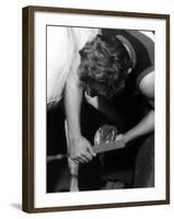 Rasping a Hoof-null-Framed Photographic Print