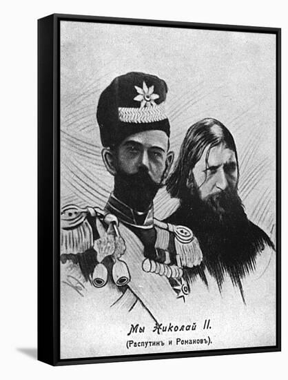 Rasputin with Nicolas II-null-Framed Stretched Canvas