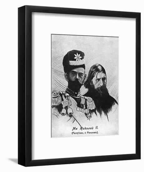 Rasputin with Nicolas II-null-Framed Art Print