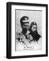 Rasputin with Nicolas II-null-Framed Art Print