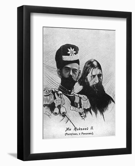 Rasputin with Nicolas II-null-Framed Art Print