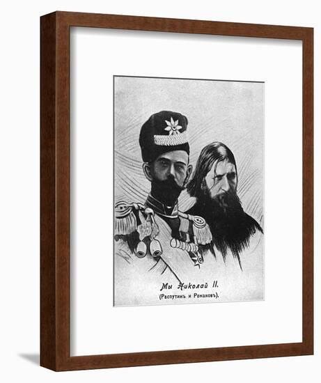 Rasputin with Nicolas II-null-Framed Art Print