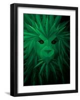 Rasta Lion Illusion-JJ Brando-Framed Art Print