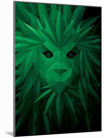 Rasta Lion Illusion-JJ Brando-Mounted Art Print