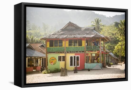 Rasta (Rastafarian) Coloured Beachfront Accommodation at Sungai Pinang, Indonesia-Matthew Williams-Ellis-Framed Stretched Canvas