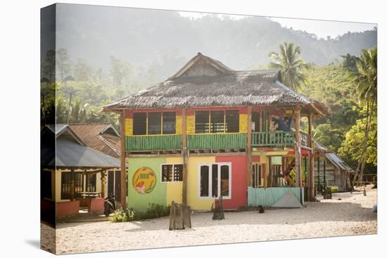 Rasta (Rastafarian) Coloured Beachfront Accommodation at Sungai Pinang, Indonesia-Matthew Williams-Ellis-Stretched Canvas