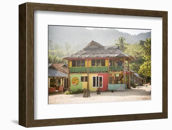 Rasta (Rastafarian) Coloured Beachfront Accommodation at Sungai Pinang, Indonesia-Matthew Williams-Ellis-Framed Photographic Print
