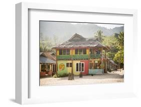 Rasta (Rastafarian) Coloured Beachfront Accommodation at Sungai Pinang, Indonesia-Matthew Williams-Ellis-Framed Photographic Print