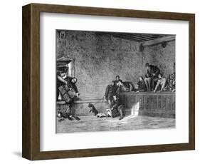 Rat Fighting, Recreation of Louis XI of France, 1461-1483-Charles Comte-Framed Giclee Print