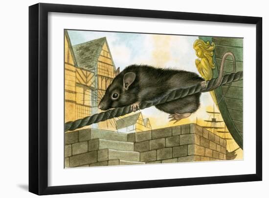 Rat Leaving a Ship-English School-Framed Giclee Print