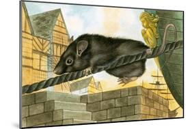 Rat Leaving a Ship-English School-Mounted Giclee Print
