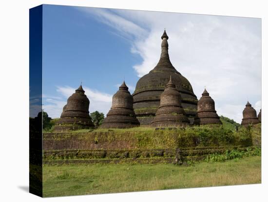 Ratana-pon solid stupa built by King Min Khammoung and Queen Shin Htwe, Mrauk U, Rakhine State,...-null-Stretched Canvas