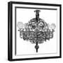 Ratcliff and Tyler Gas Lit Chandelier-null-Framed Art Print