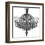 Ratcliff and Tyler Gas Lit Chandelier-null-Framed Art Print