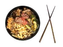 Traditional Asian Food, Korean Noodles with Meat and Vegetables.-rateland-Photographic Print