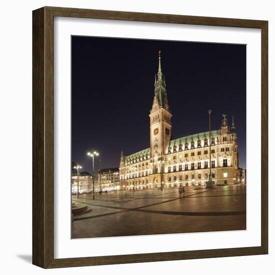 Rathaus (city hall) at Rathausmarkt place, Hamburg, Hanseatic City, Germany, Europe-Markus Lange-Framed Photographic Print