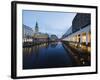 Rathaus (City Hall) Illuminated at Night Reflected in a Canal, Hamburg, Germany, Europe-Christian Kober-Framed Photographic Print