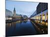 Rathaus (City Hall) Illuminated at Night Reflected in a Canal, Hamburg, Germany, Europe-Christian Kober-Mounted Photographic Print