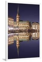 Rathaus (city hall) reflecting at Kleine Alster Lake, Hamburg, Hanseatic City, Germany, Europe-Markus Lange-Framed Photographic Print