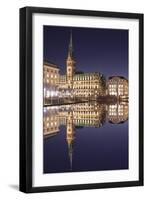 Rathaus (city hall) reflecting at Kleine Alster Lake, Hamburg, Hanseatic City, Germany, Europe-Markus Lange-Framed Photographic Print