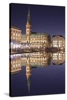 Rathaus (city hall) reflecting at Kleine Alster Lake, Hamburg, Hanseatic City, Germany, Europe-Markus Lange-Stretched Canvas