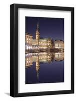 Rathaus (city hall) reflecting at Kleine Alster Lake, Hamburg, Hanseatic City, Germany, Europe-Markus Lange-Framed Photographic Print