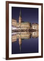 Rathaus (city hall) reflecting at Kleine Alster Lake, Hamburg, Hanseatic City, Germany, Europe-Markus Lange-Framed Photographic Print